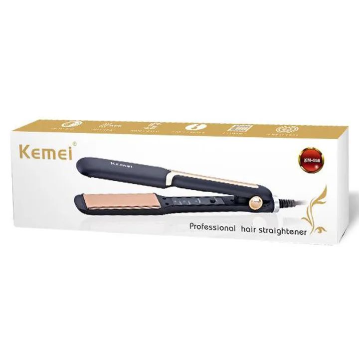 KEMEI KM-458 Professional Electric Hair Straightener – Ceramic Flat Iron for Women