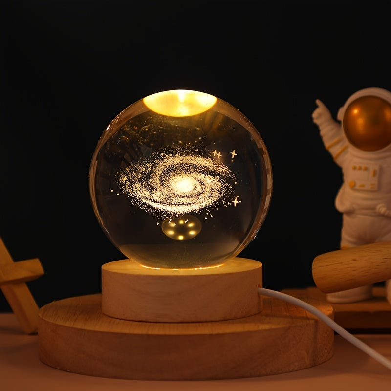 1pc USB Cable 3D Moon Crystal Ball