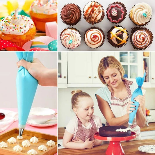 15-Piece Cake Decorating Set – Piping Bag & Steel Nozzles