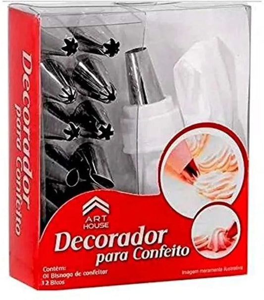15-Piece Cake Decorating Set – Piping Bag & Steel Nozzles