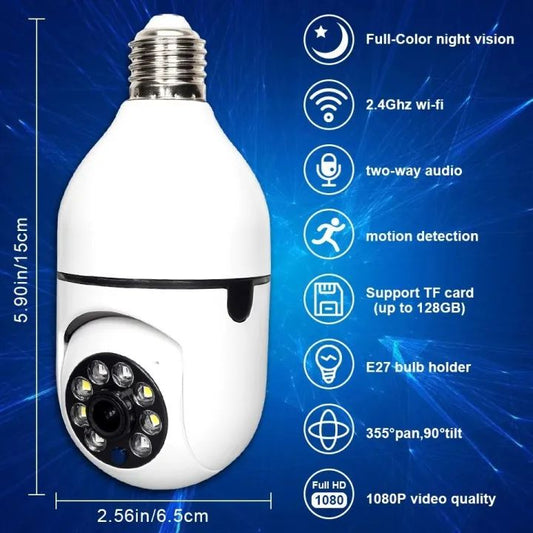 1080P Full HD WiFi CCTV Camera – Smart Home Security Camera with Bulb Socket