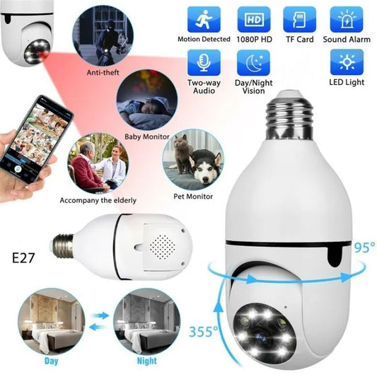 1080P Full HD WiFi CCTV Camera – Smart Home Security Camera with Bulb Socket