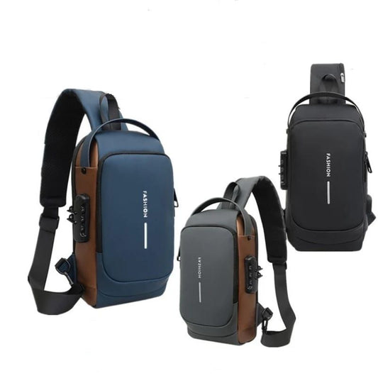 Chest Bag Crossbody Sling Pack – Anti-Theft, USB Charging, for Men