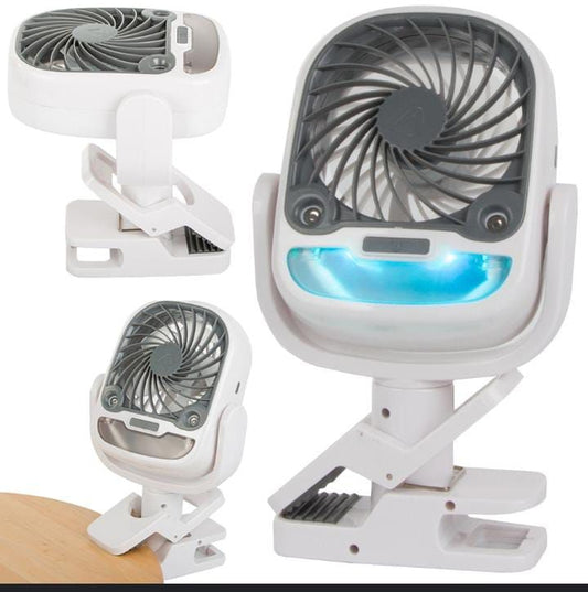 2-in-1 USB Desk Fan & Air Humidifier with RGB Lighting