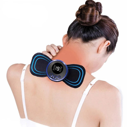 EMS Mini Electric Neck & Back Massager – Pain Relief & Muscle Therapy 💆‍♂️⚡