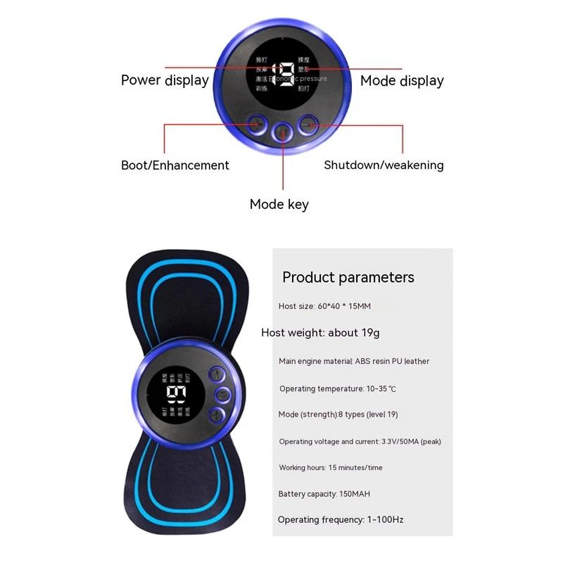 EMS Mini Electric Neck & Back Massager – Pain Relief & Muscle Therapy 💆‍♂️⚡