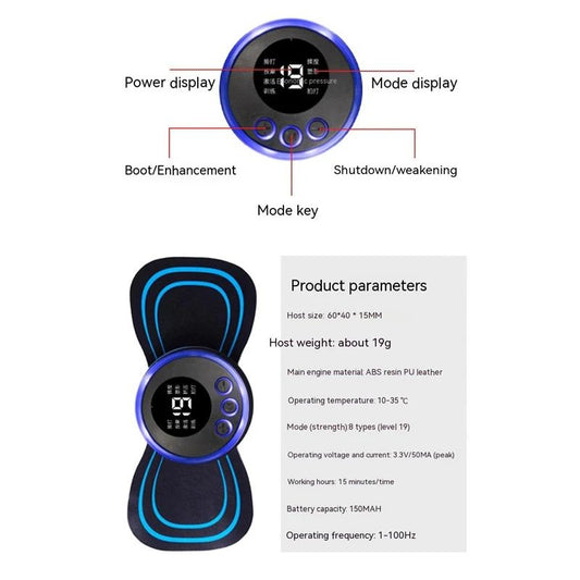 EMS Mini Electric Neck & Back Massager – Pain Relief & Muscle Therapy 💆‍♂️⚡