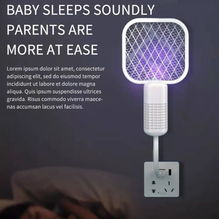 Electric Mosquito Swatter with UV Light – Bug Zapper Racket