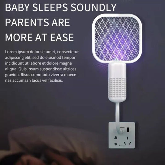 Electric Mosquito Swatter with UV Light – Bug Zapper Racket