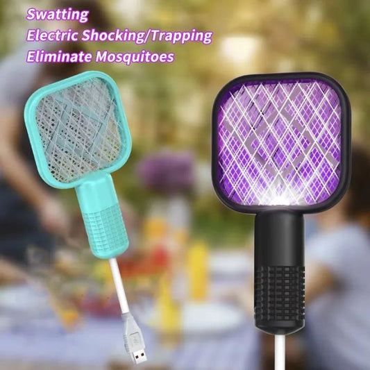 Electric Mosquito Swatter with UV Light – Bug Zapper Racket