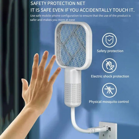 Electric Mosquito Swatter with UV Light – Bug Zapper Racket