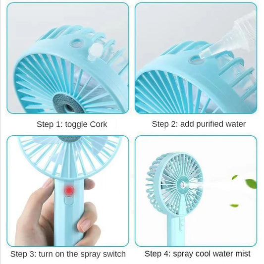 Portable Handheld Fan – Multifunctional Folding Double-Headed with Neck Lanyard