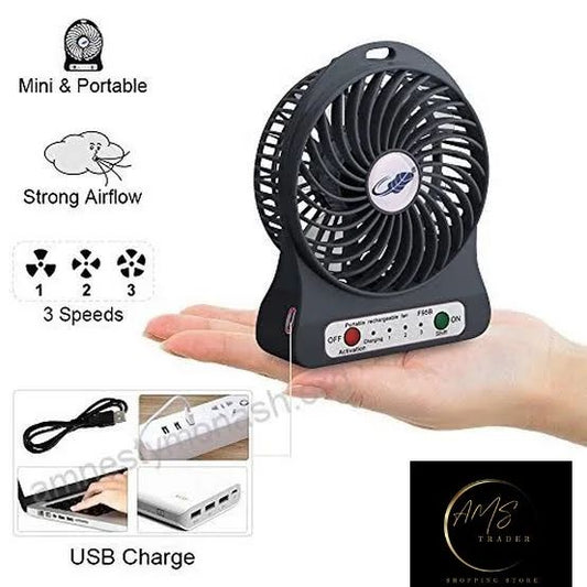 Portable Mini USB Fan – Rechargeable & Compact Cooling