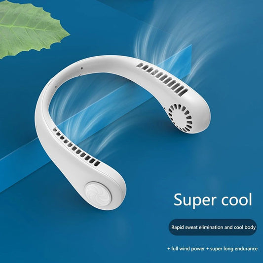 Portable Bladeless Neck Fan – USB Rechargeable & Hands-Free Cooler