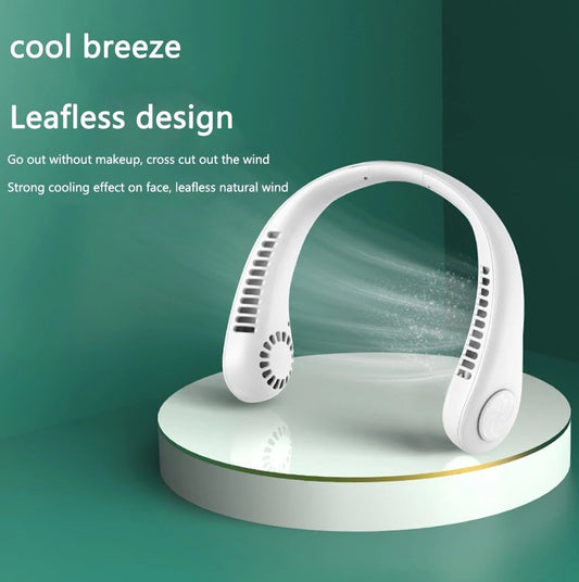 Portable Bladeless Neck Fan – USB Rechargeable & Hands-Free Cooler