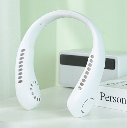 Portable Bladeless Neck Fan – USB Rechargeable & Hands-Free Cooler