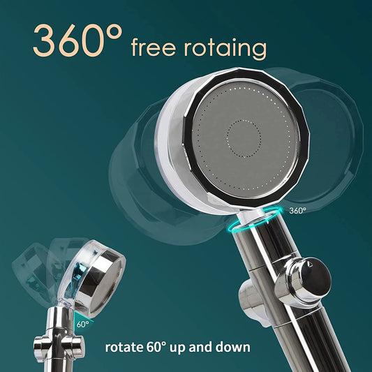 360° Turbo Shower Head – High Pressure & Water Saving Sprayer